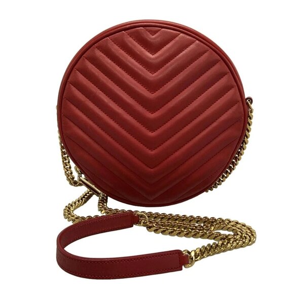 Saint Laurent Handbags - SAINT LAURENT PARIS 357401 Red Leather Shoulder Bag